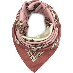 Women's Light Pink Satin Lightweight Large Square Fashion 35" x 35" Scarf
